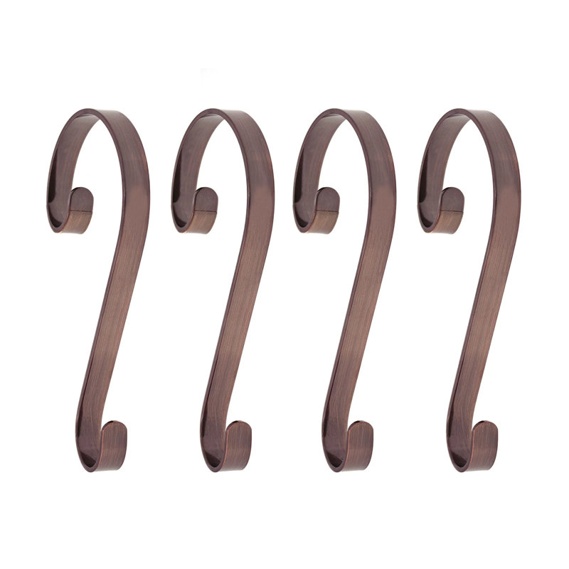 Porte-bas de Noël à volutes, Bronze frotté à l'huile