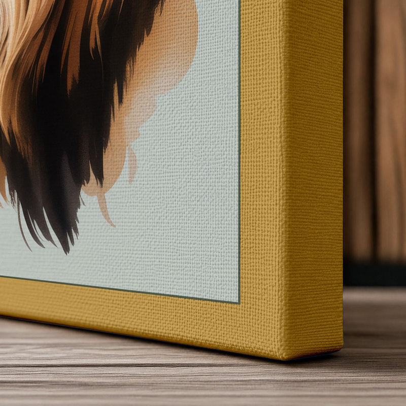 Lion in Profile Modern - Wrapped Canvas, 30x20 - 76.2 x 50.8 cm, Ochre Border