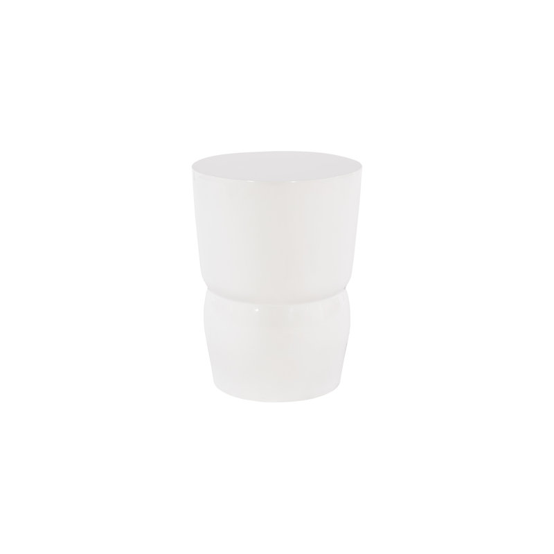 White Gel Coat Carved Composite Accent Stool
