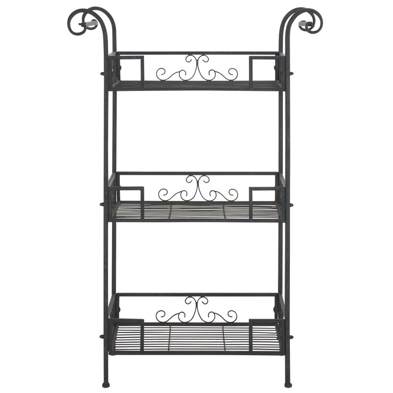 Noreen Outdoor 3 Tier Shelf, Black