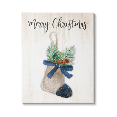 Chaussette de Noël à motif écossais «Merry Christmas» par Lanie Loreth - Peinture