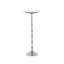 Table à boisson en aluminium argenté avec plateau en marbre blanc, l 10 po x P 10 po x H 26 po