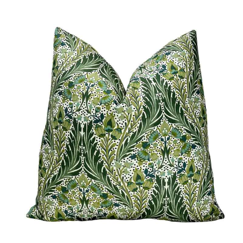 Housse de coussin Eden, Motif floral bleu, H 20 po x l 20 po