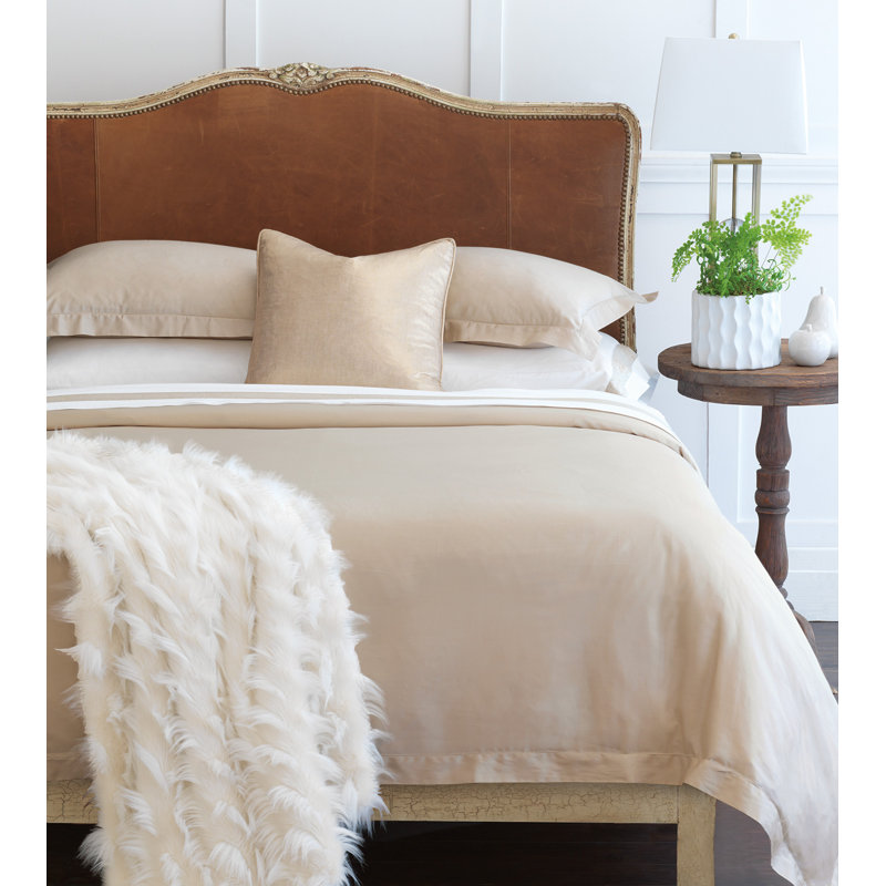 Housse de couette réversible en coton Deluca, Fauve, Housse de couette pour lit double