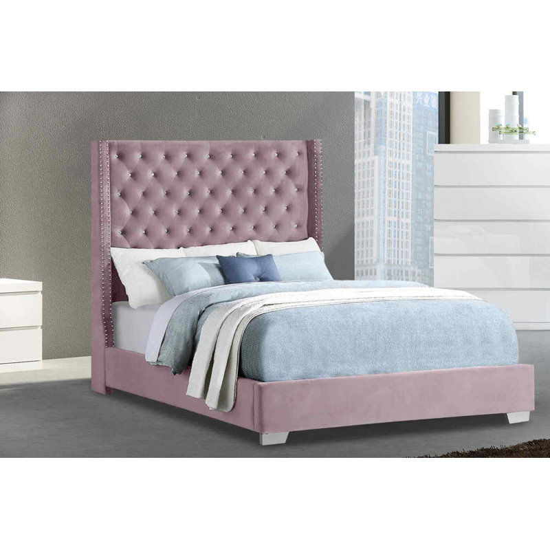 Upholstered Bed, Single (3'), Pink