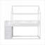 Lit superposé en pin massif massif blanc, style maison simple sur lit simple pour chambre d'enfant avec rangement intégré-1482694293