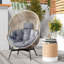 Fauteuil surdimensionné de style œuf avec coussins et appui-tête-1704398445