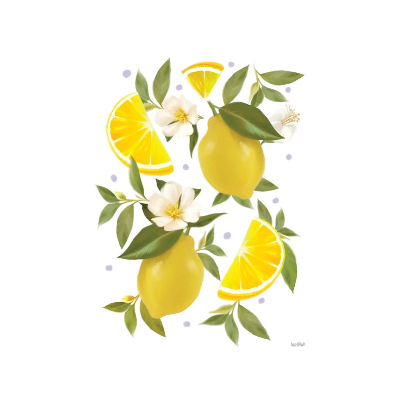 Citrus Lemon Botanical by House Fenway - Wrapped Canvas Print, 66.04 cm H x 45.72 cm W x 1.91 cm D