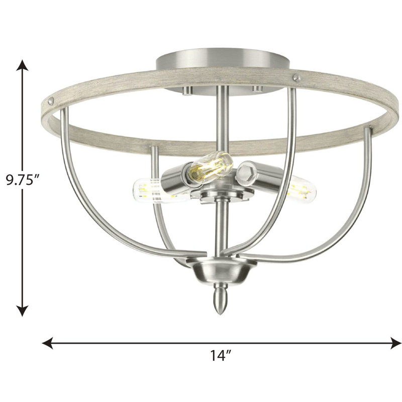 Plafonnier semi-encastré 14 po 3 lumières Romolo