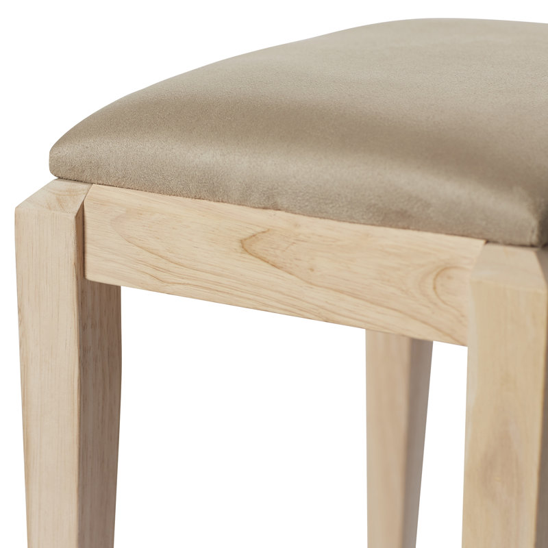 Andalusia Solid Wood Accent Stool, Unfinished