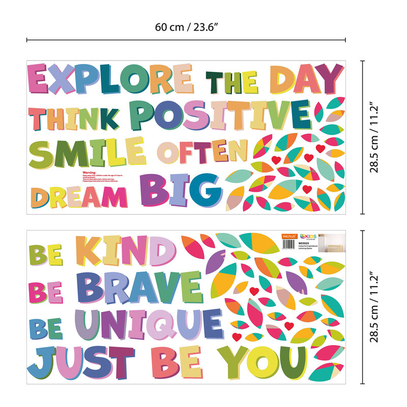 Colorful Inspirational Lettering Quote Wall Sticker