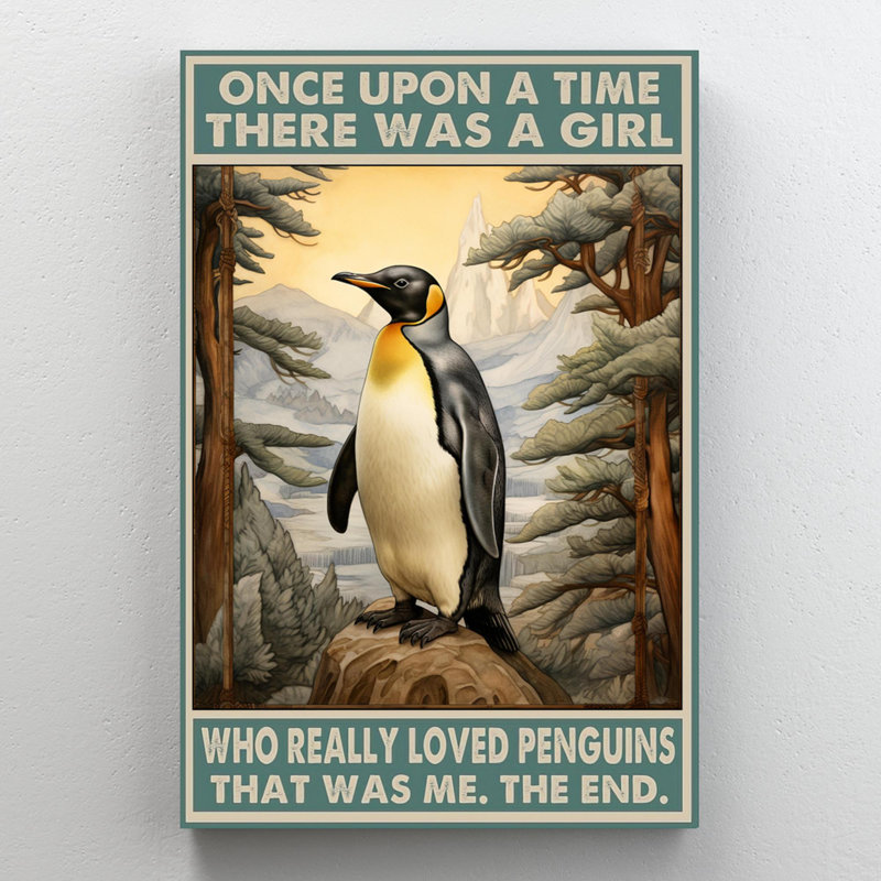 Qui a vraiment aimé les pingouins, H 36 po x l 24 po x P 1,25 po