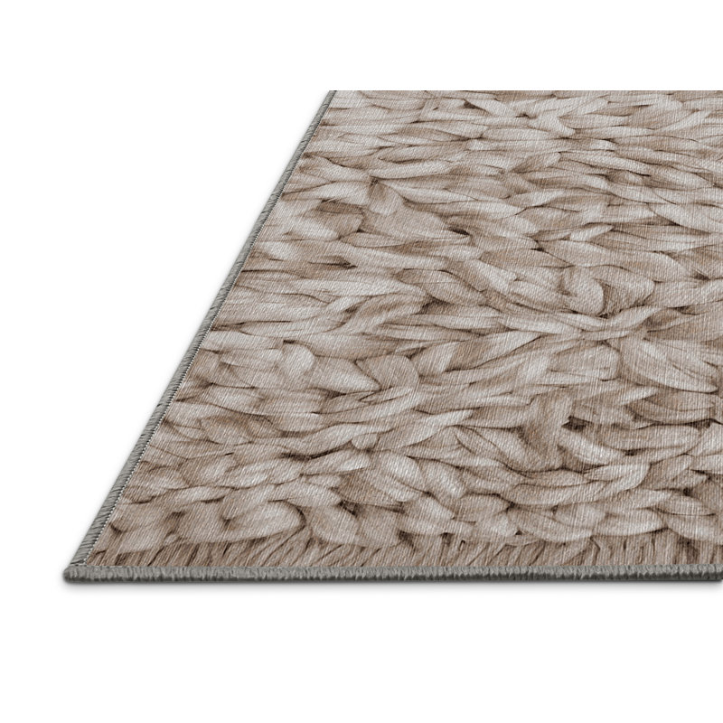 Machine Washable Gray Area Rug, Rectangle 3' x 5'