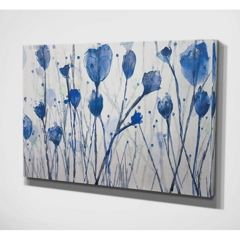 "Jardin bleu" par Susan Jill, reproduction d'art sur toile tendue, H 18 po x l 27 po x P 1,5 po