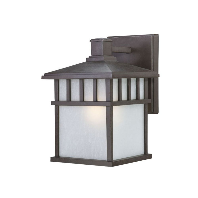 Lanterne murale d'extérieur à 1 ampoule Foskey, H 10,5 po x l 7 po x P 8,5 po, Fer de l'ancien monde