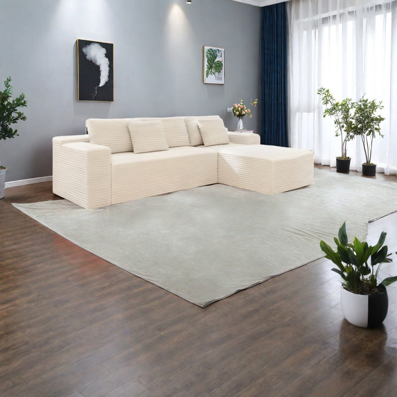 Canapés modulaires moelleux peu encombrants, confort en mousse blanche, style moderne pour la maison