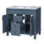 Meuble-lavabo 36 po avec lavabo supérieur, armoire de rangement moderne avec 2 portes à fermeture douce et 2 tiroirs, meuble-lavabo simple-251780903