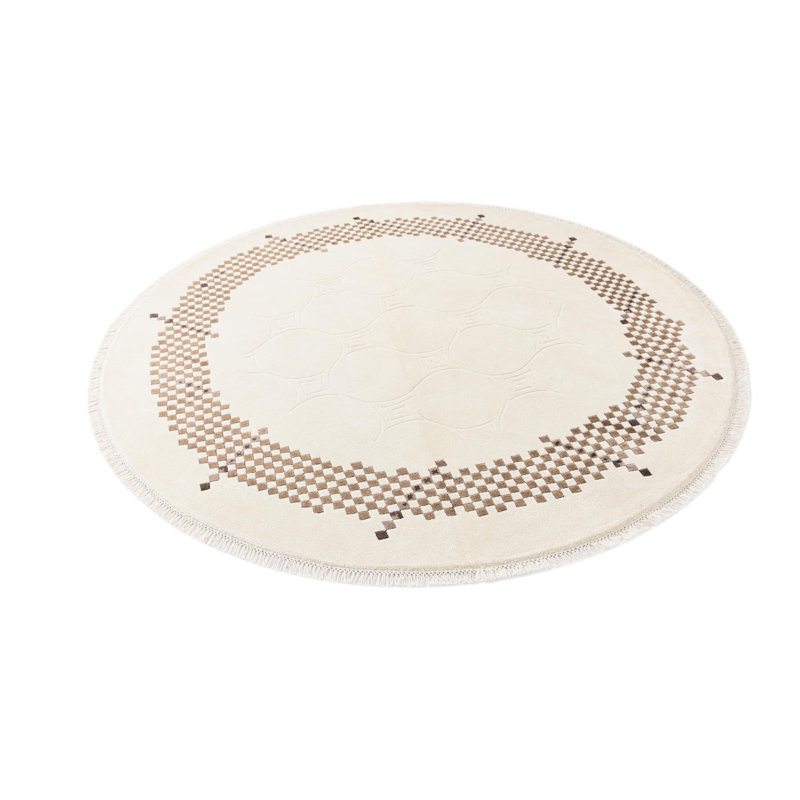 Tapis rond ivoire Indira