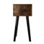 Ensemble de 2 tables d'appoint en bois de style Mid-Century, table de bout avec 1 tiroir de rangement, table de chevet pour le salon de la chambre à coucher, brun rustique et noir