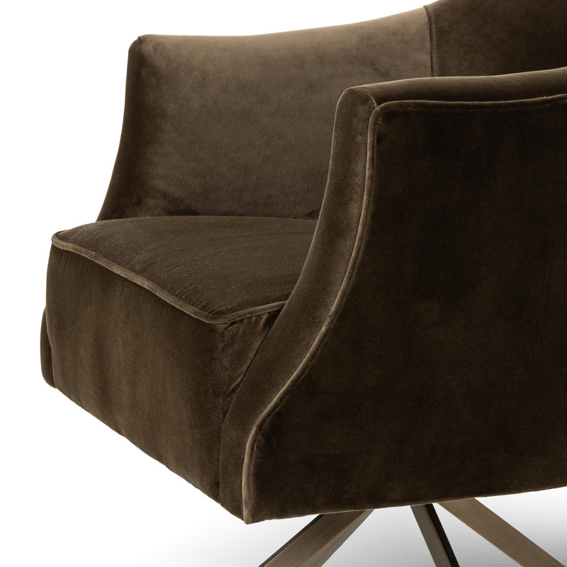 Adara Desk Chairs, Surrey Olive/Green, Brushed Gray