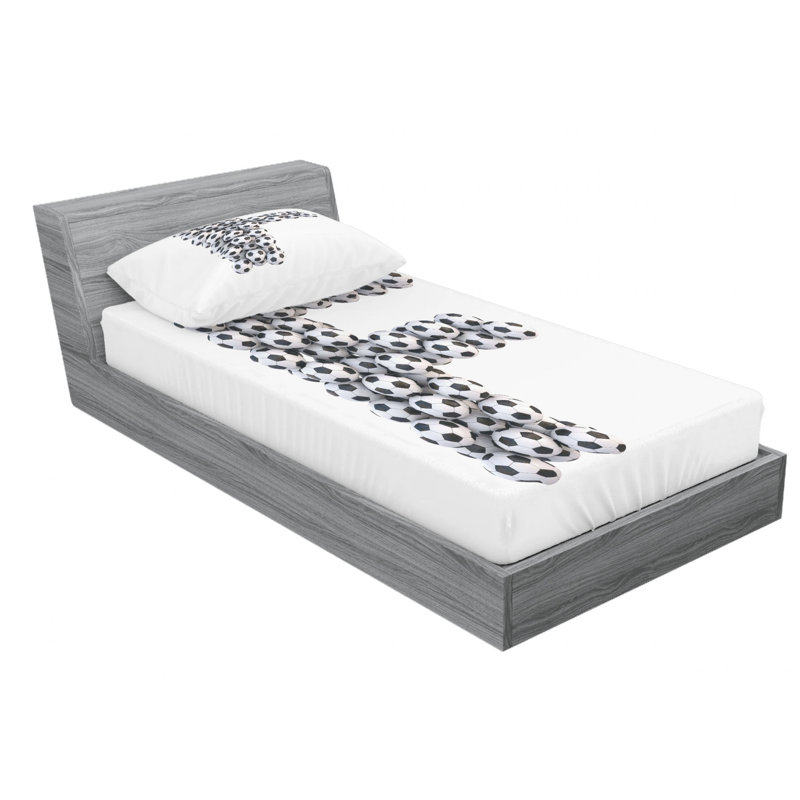 Ensemble de draps lettre en microfibre, Ensemble de draps pour lit simple avec drap-housse, F