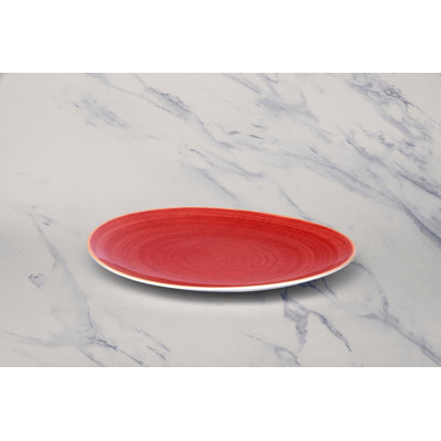 Assiette à steak en porcelaine de qualité supérieure TWISTER-RED