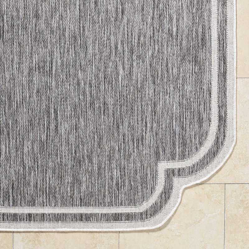 Skiles Machine Woven Rug, Runner 2'7" x 7'3", Gray/Cream