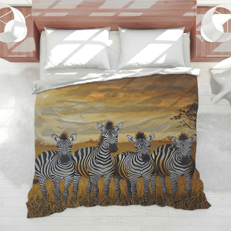 Zebra Bedding Animal Comforter Safari, Twin
