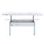 Table basse moderne à motif de marbre blanc. Plateau relevable. Pieds en verre trempé. Rangement abondant. Idéal pour le salon et le bureau. Différentes couleurs offertes. Table polyvalente facile à assembler avec-2088295969