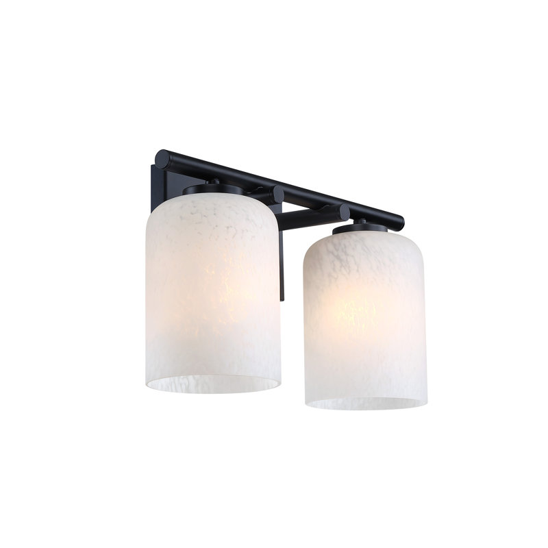 Applique murale pour salle de bain 2 lumières Rieth 16 po., Noir mat