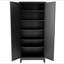 Armoire de cuisine 75 po en métal noir avec 5 tablettes réglables (capacité de 180 lb), armoire de cuisine autoportante avec tablettes réglables, vaisselle dans la cuisine, garde-manger, salle à manger