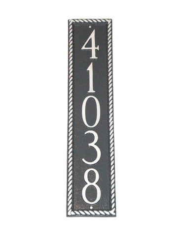 Enseigne d’adresse pour gazon à 5 lignes Franklin, Bleu de mer / doré, Oui