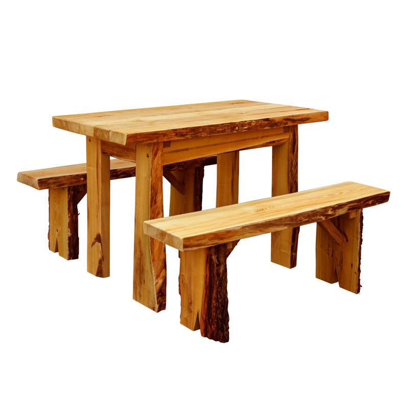 Ensemble de salle à manger 3 pièces Raphael, Teinture cèdre, l 25 po x L 44 po x H 30 po