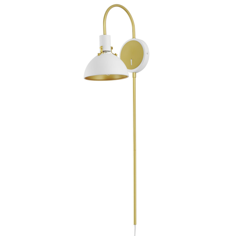 Luminaire de grange en métal Schult, Blanc / argent