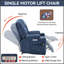 Grand fauteuil inclinable Power Lift avec massage, chaleur et ports USB pour le confort et le soutien des personnes âgées