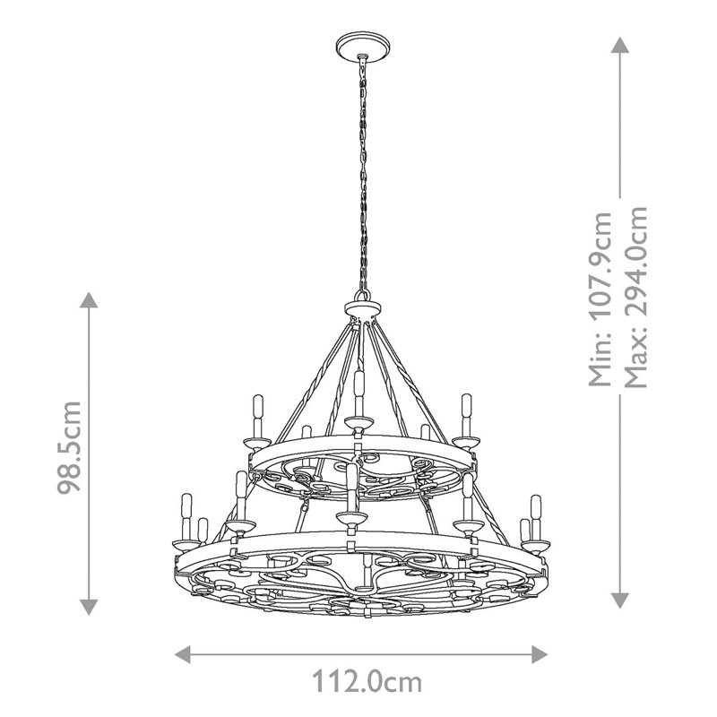 Schirado 15 - Light Waggon Wheel Chandelier