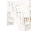 Lit superposé double avec tablettes et 6 tiroirs de rangement, blanc - Espace maximisé pour les courtepointes, draps, livres, rangement pour escalier, divisible en deux lits, pieds en pin massif