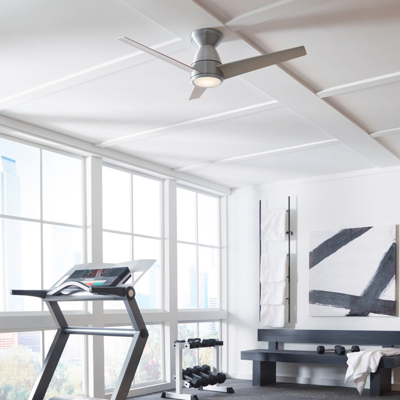 Tip Top 3 - Blade Smart Flush Mount Ceiling Fan with LED Light Kit and Bluetooth Remote Control Included Included, 52", 3500K
