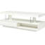 Table basse à DEL avec rangement en blanc: décor de salon. 16 choix de couleurs, luminosité personnalisable. Rangement spacieux. Conception. Table blanche à installation simple: 2 tiroirs, tablettes de présentation, couleurs