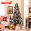 Arbre de Noël artificiel enneigé avec bouts de branches et aiguilles de pin-1055261002