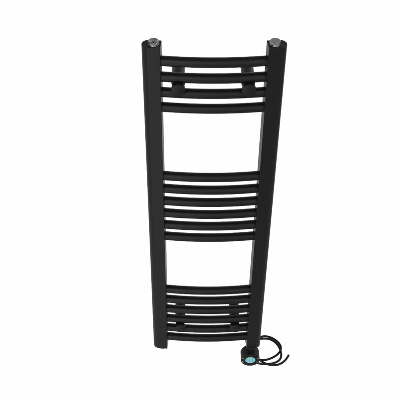 Curved Towel Rail Heated Towel Rails, Black, 100cm H x 30cm W x 3.4cm D