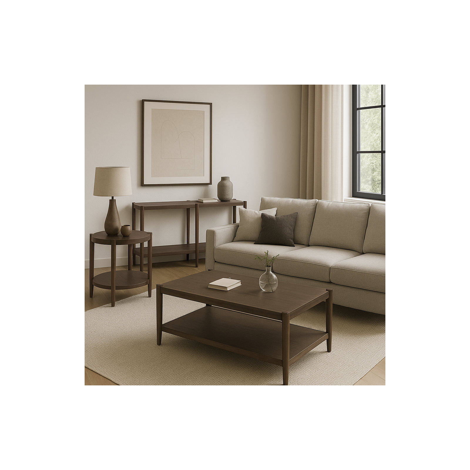 Reece Rectangular Coffee Table, Walnut