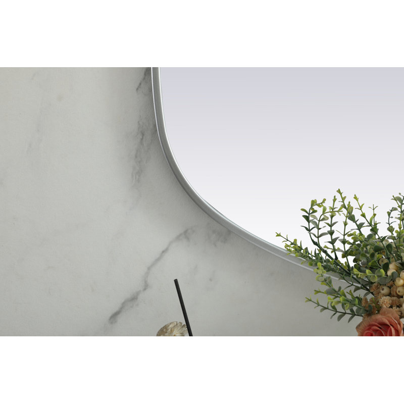 Bertin Metal Oval Wall Mirror, Silver, 48"  x 24" 