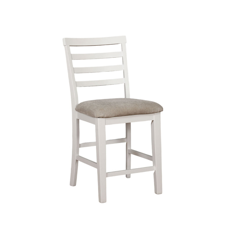 Ensemble de 2 chaises à hauteur de comptoir en bois massif blanc