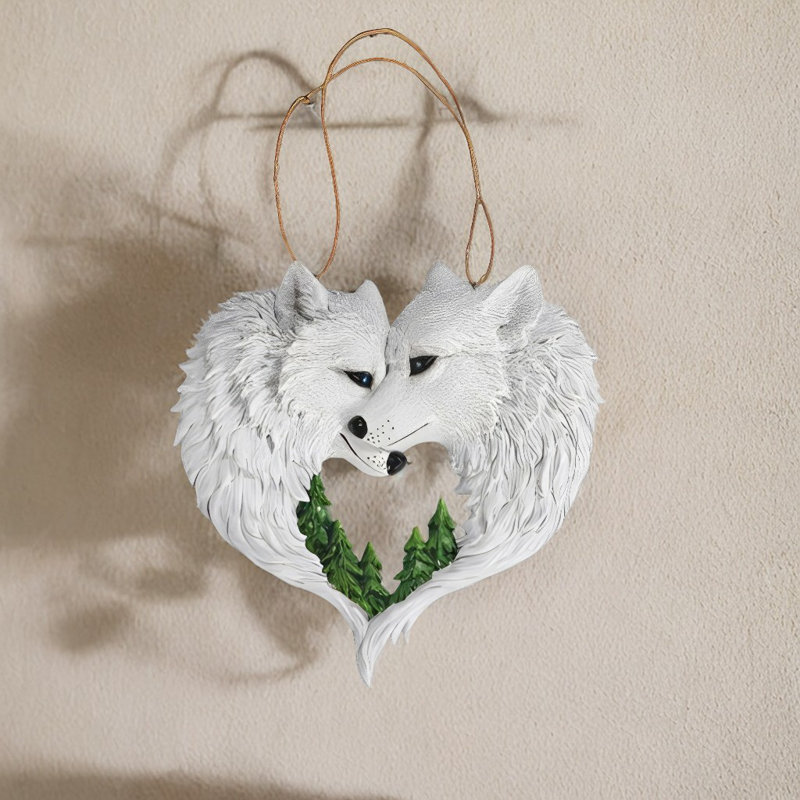 8"H Wolf Couple Wall Decor