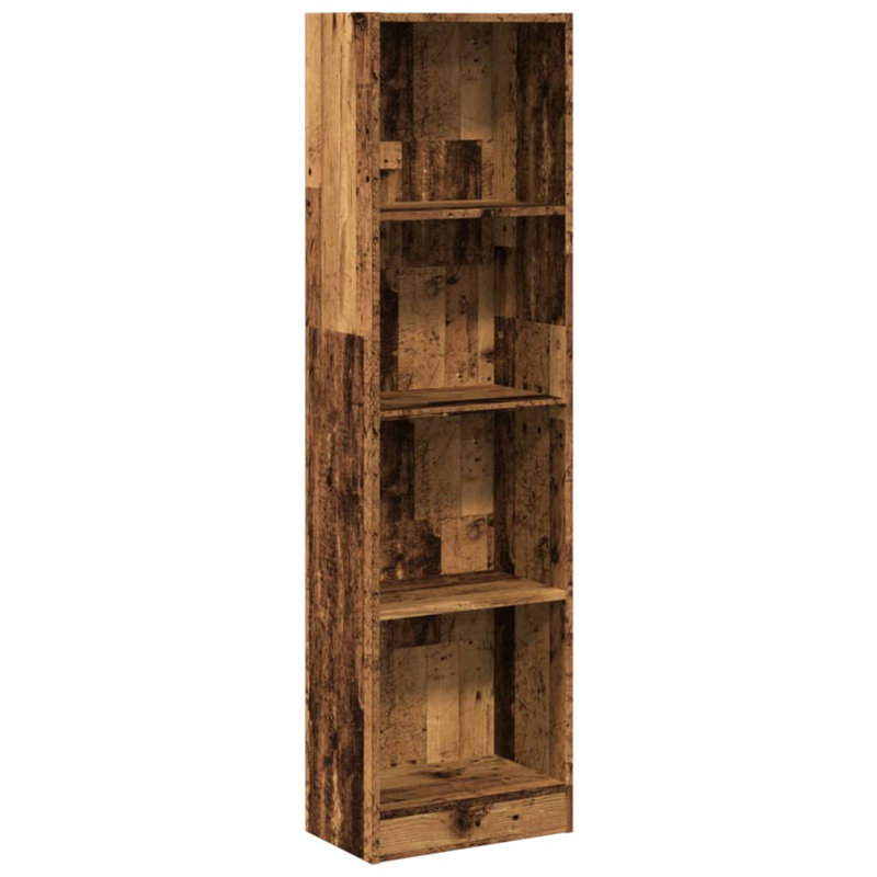 Athema Standard Bookcase, Old Wood, (4 Shelves) 143cmH x 40cmW x 24cmD