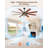 72" 8-Blade Vintage Caged Ceiling Fan with Light, Remote Control , 6+1 Speed Reversible DC Motor-122916024