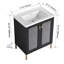Contreplaqué de meuble-lavabo autoportant avec lavabo en céramique, porte à fermeture douce