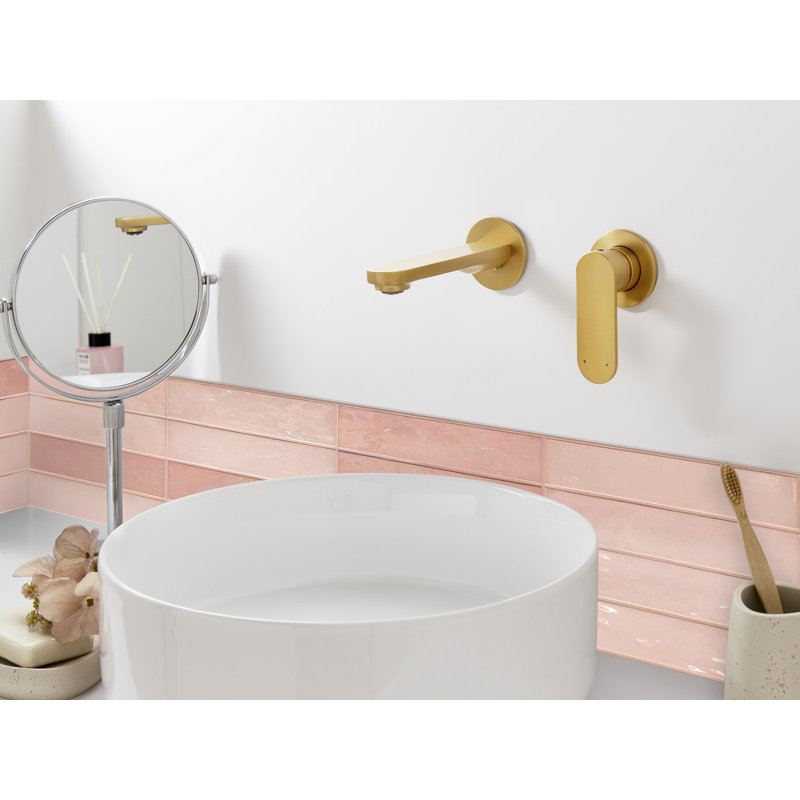 Wall Mounted Basin Mixer Tap Brass, Gold