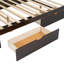 Grand lit plateforme en bois avec lit gigogne et 2 tiroirs